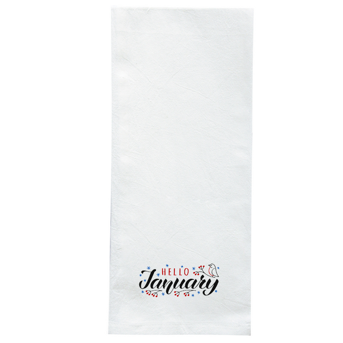 Screen Printed Flour Sack Towels-18"x28"-White