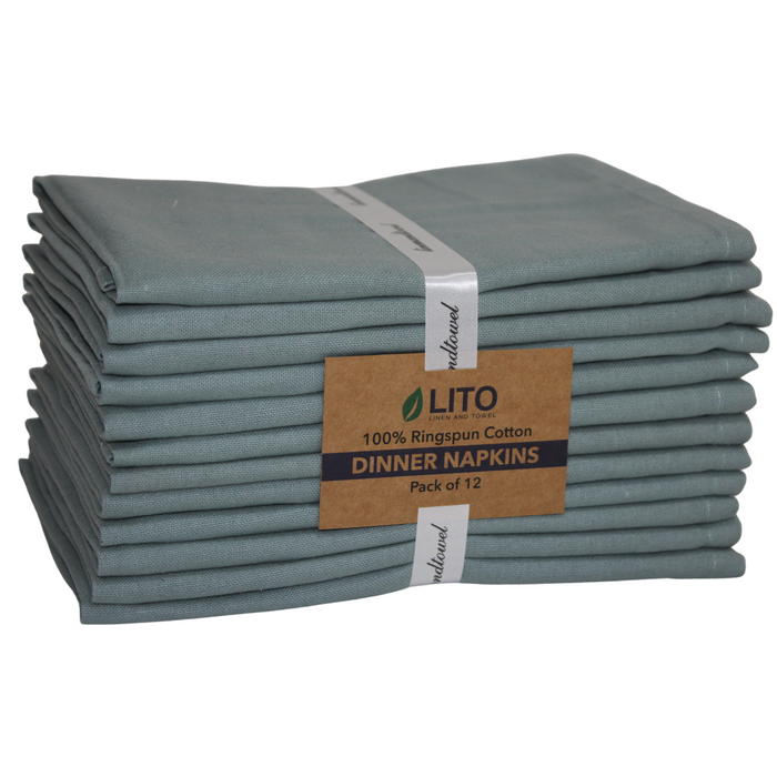 Solid Dyed Dinner Napkins-18"x18"-Sea Foam Green-Pack of 12