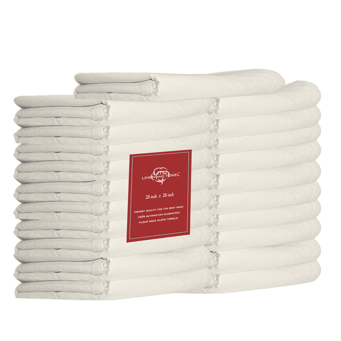 Utopia Kitchen Cotton Absorbe Flour Sack 28 x 28-Inch Towels, 12